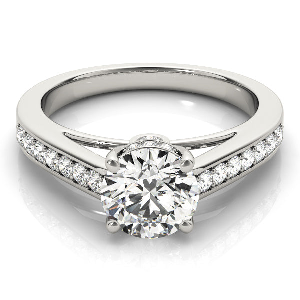 Heirloom Prong-Set Round Diamond Engagement Ring in 10K/14K gold and platinum with certified lab-grown or natural diamonds