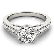 Heirloom Prong-Set Round Diamond Engagement Ring in 10K/14K gold and platinum with certified lab-grown or natural diamonds