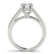 Heirloom Prong-Set Round Diamond Engagement Ring in 10K/14K gold and platinum with certified lab-grown or natural diamonds