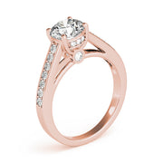 Heirloom Prong-Set Round Diamond Engagement Ring in 10K/14K gold and platinum with certified lab-grown or natural diamonds