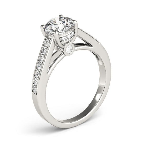 Heirloom Prong-Set Round Diamond Engagement Ring in 10K/14K gold and platinum with certified lab-grown or natural diamonds