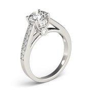 Heirloom Prong-Set Round Diamond Engagement Ring in 10K/14K gold and platinum with certified lab-grown or natural diamonds