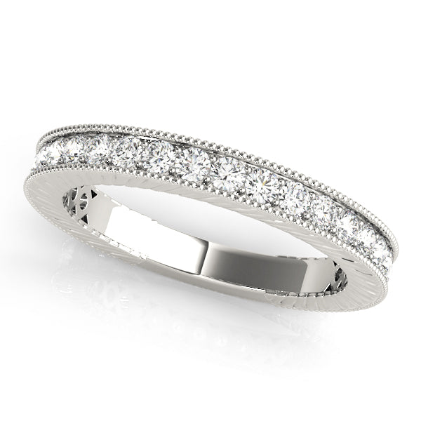 Channel Set Half Eternity Ring in Gold & Platinum
