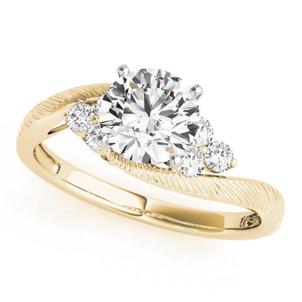 Signature Cluster Sides Round Diamond Engagement Ring in 10K/14K gold and platinum with certified lab-grown or natural diamonds