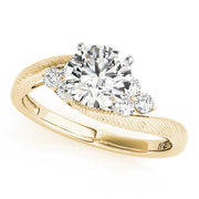 Signature Cluster Sides Round Diamond Engagement Ring in 10K/14K gold and platinum with certified lab-grown or natural diamonds