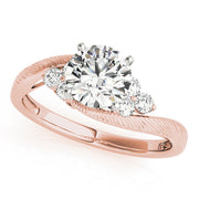 Signature Cluster Sides Round Diamond Engagement Ring in 10K/14K gold and platinum with certified lab-grown or natural diamonds