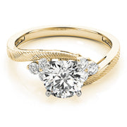 Signature Cluster Sides Round Diamond Engagement Ring in 10K/14K gold and platinum with certified lab-grown or natural diamonds