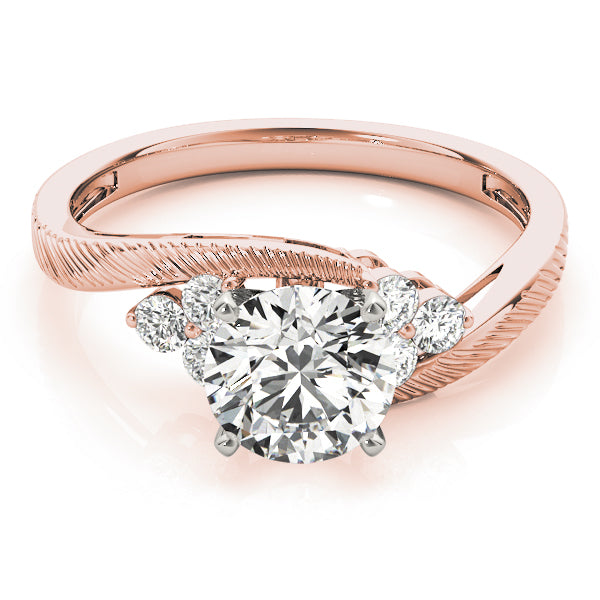 Signature Cluster Sides Round Diamond Engagement Ring in 10K/14K gold and platinum with certified lab-grown or natural diamonds