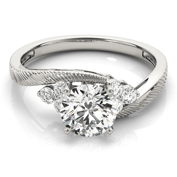 Signature Cluster Sides Round Diamond Engagement Ring in 10K/14K gold and platinum with certified lab-grown or natural diamonds