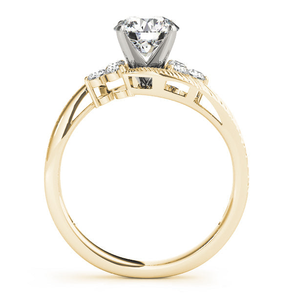 Signature Cluster Sides Round Diamond Engagement Ring in 10K/14K gold and platinum with certified lab-grown or natural diamonds
