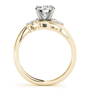 Signature Cluster Sides Round Diamond Engagement Ring in 10K/14K gold and platinum with certified lab-grown or natural diamonds