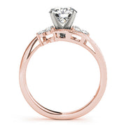 Signature Cluster Sides Round Diamond Engagement Ring in 10K/14K gold and platinum with certified lab-grown or natural diamonds