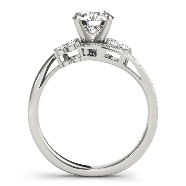 Signature Cluster Sides Round Diamond Engagement Ring in 10K/14K gold and platinum with certified lab-grown or natural diamonds