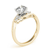 Signature Cluster Sides Round Diamond Engagement Ring in 10K/14K gold and platinum with certified lab-grown or natural diamonds