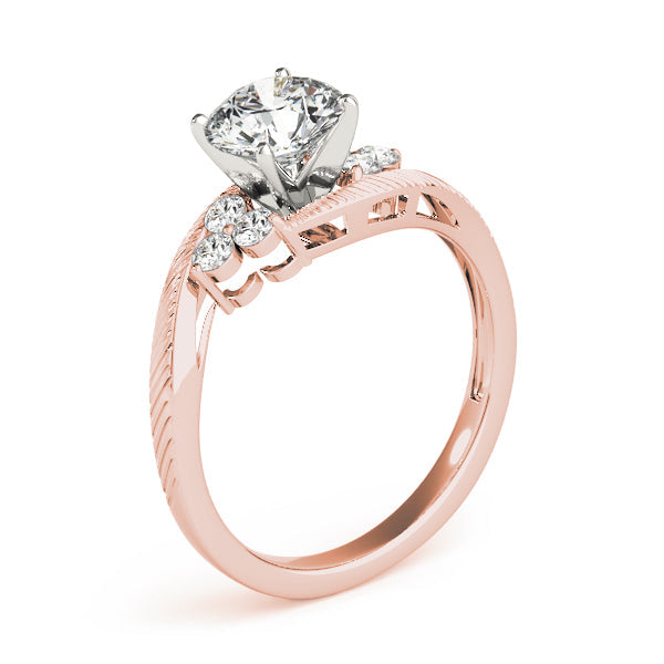 Signature Cluster Sides Round Diamond Engagement Ring in 10K/14K gold and platinum with certified lab-grown or natural diamonds