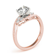Signature Cluster Sides Round Diamond Engagement Ring in 10K/14K gold and platinum with certified lab-grown or natural diamonds