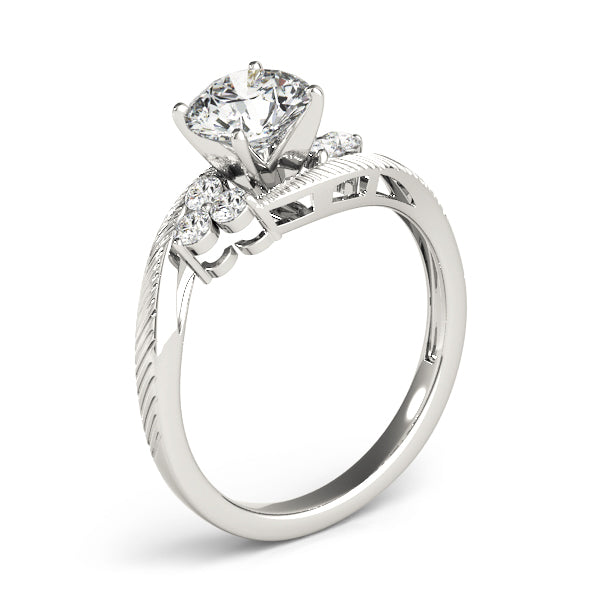 Signature Cluster Sides Round Diamond Engagement Ring in 10K/14K gold and platinum with certified lab-grown or natural diamonds