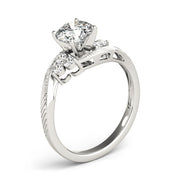 Signature Cluster Sides Round Diamond Engagement Ring in 10K/14K gold and platinum with certified lab-grown or natural diamonds