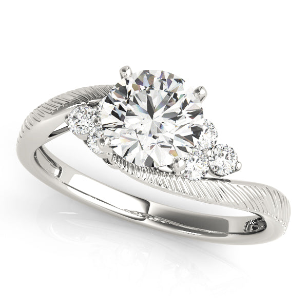 Signature Cluster Sides Round Diamond Engagement Ring in 10K/14K gold and platinum with certified lab-grown or natural diamonds