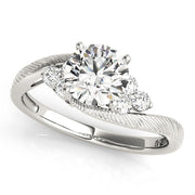 Signature Cluster Sides Round Diamond Engagement Ring in 10K/14K gold and platinum with certified lab-grown or natural diamonds