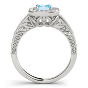 Regal Halo Emerald Diamond Engagement Ring in 10K/14K gold and platinum with certified lab-grown or natural diamonds