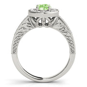 Sophisticated Halo Oval Diamond Engagement Ring in 10K/14K gold and platinum with certified lab-grown or natural diamonds