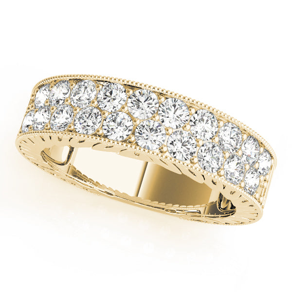 Pave Half Eternity Ring in 10K/14K gold and platinum with certified lab-grown or natural diamonds