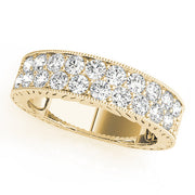 Pave Half Eternity Ring in 10K/14K gold and platinum with certified lab-grown or natural diamonds