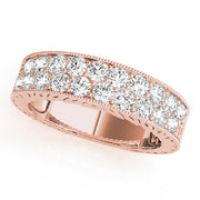 Pave Half Eternity Ring in Gold & Platinum