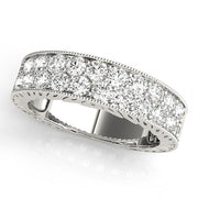 Pave Half Eternity Ring in Gold & Platinum