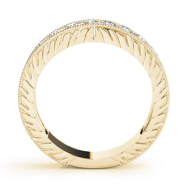 Pave Half Eternity Ring in Gold & Platinum