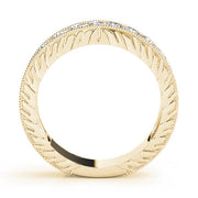 Pave Half Eternity Ring in Gold & Platinum