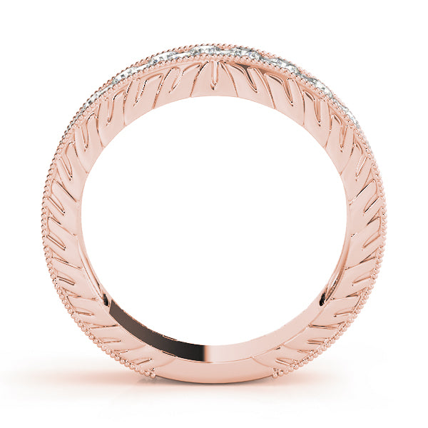 Pave Half Eternity Ring in Gold & Platinum
