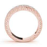 Pave Half Eternity Ring in Gold & Platinum