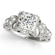 Brilliant Antique Round Diamond Engagement Ring in 10K/14K gold and platinum with certified lab-grown or natural diamonds