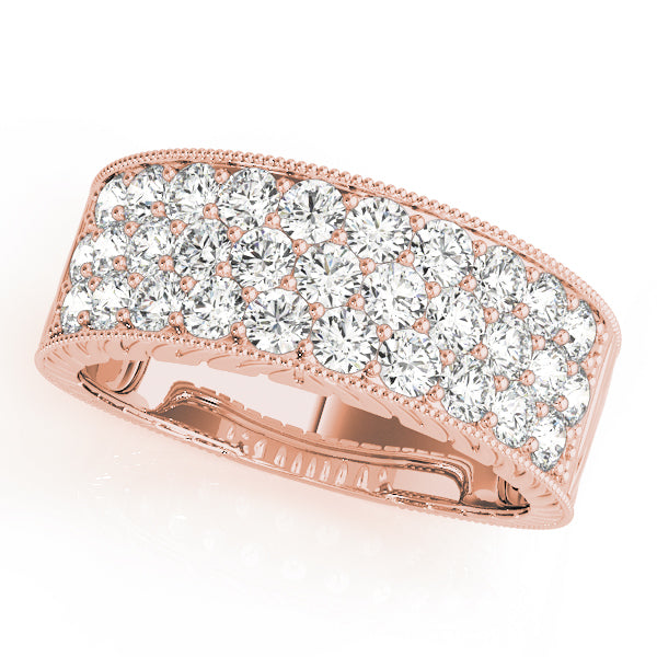 Multi Row PavÃ£Â© Milgrain Engagement Rings Half Eternity Ring