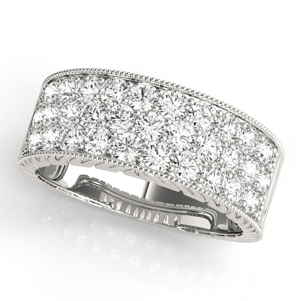 Multi Row PavÃ£Â© Milgrain Engagement Rings Half Eternity Ring