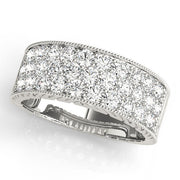 Multi Row PavÃ£Â© Milgrain Engagement Rings Half Eternity Ring