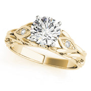 Opulent Solitaires Any Shape Round Diamond Engagement Ring in 10K/14K gold and platinum with certified lab-grown or natural diamonds