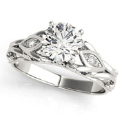 Opulent Solitaires Any Shape Round Diamond Engagement Ring in 10K/14K gold and platinum with certified lab-grown or natural diamonds