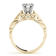 Opulent Solitaires Any Shape Round Diamond Engagement Ring in 10K/14K gold and platinum with certified lab-grown or natural diamonds