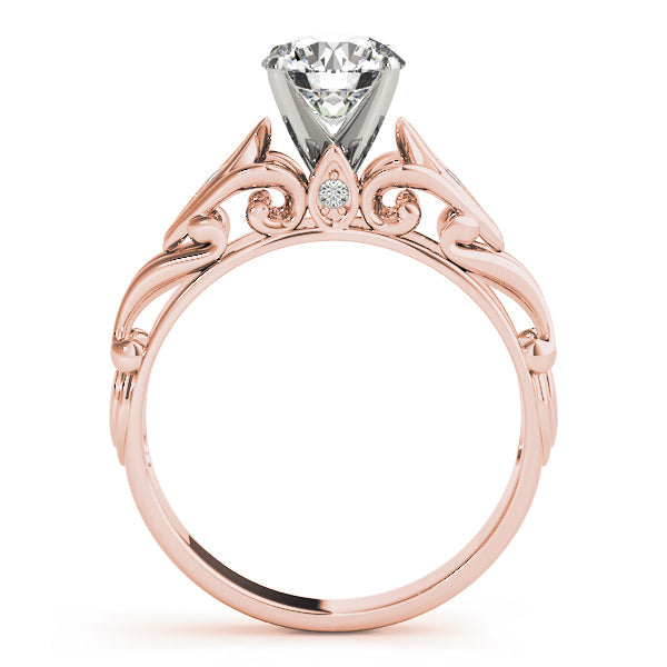 Opulent Solitaires Any Shape Round Diamond Engagement Ring in 10K/14K gold and platinum with certified lab-grown or natural diamonds
