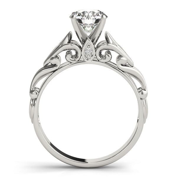Opulent Solitaires Any Shape Round Diamond Engagement Ring in 10K/14K gold and platinum with certified lab-grown or natural diamonds