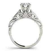 Opulent Solitaires Any Shape Round Diamond Engagement Ring in 10K/14K gold and platinum with certified lab-grown or natural diamonds