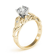 Opulent Solitaires Any Shape Round Diamond Engagement Ring in 10K/14K gold and platinum with certified lab-grown or natural diamonds