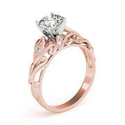 Opulent Solitaires Any Shape Round Diamond Engagement Ring in 10K/14K gold and platinum with certified lab-grown or natural diamonds