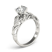 Opulent Solitaires Any Shape Round Diamond Engagement Ring in 10K/14K gold and platinum with certified lab-grown or natural diamonds