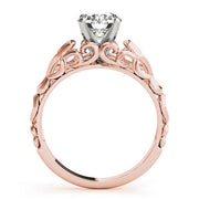Crowned Solitaires Round Diamond Engagement Ring in 10K/14K gold and platinum with certified lab-grown or natural diamonds