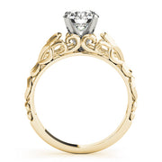 Crowned Solitaires Round Diamond Engagement Ring in 10K/14K gold and platinum with certified lab-grown or natural diamonds
