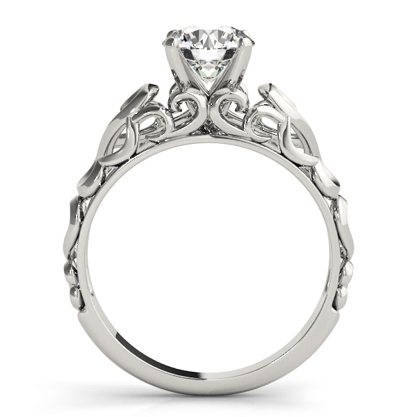 Crowned Solitaires Round Diamond Engagement Ring in 10K/14K gold and platinum with certified lab-grown or natural diamonds